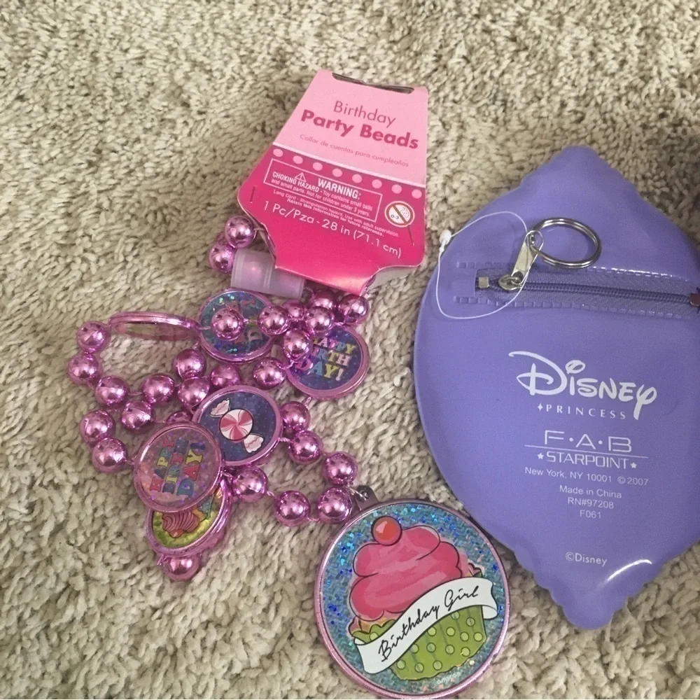 Disney Princess puzzle and coin purse. Birthday beads